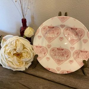 Valentines Day Queens "Made With Love" Heart Salad Plate